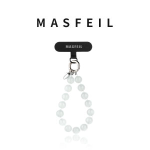 MASFEIL | Colorful crystal cell phone lanyard short lanyard rope for iPhone 16 mobile phone case accessory bag colorful pendant hanging ins wind lossproof rope net red
