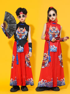 June 1 Chinese Fad Girl Catwalk Retro Jazz Dance Classical Dance Chorus Clothing Boy Chinese Style Facial Makeup Performance Costumes