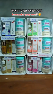 Paket Viva Skincare 5 in 1 Glowing Mencerahkan Anti Acne Jerawat Anti Penuaan Kusam Flek Hitam