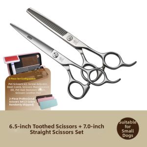 Fenice | Pet Grooming Scissors Set Straight Curved Tooth Scissors