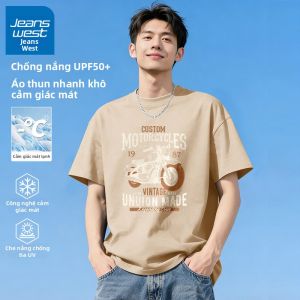 Jeanswest | Áo Thun Thể Thao Nam Drying Nhanh Đen Bóng