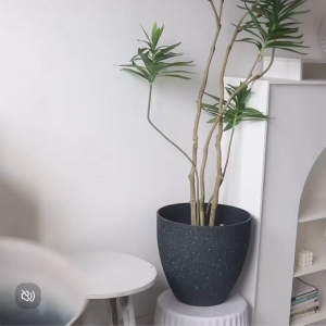【SG Evergreen】Imitation Flower Pots Planters for Indoor Outdoor Plants Large Plant Pot with Drainage Hole & Roller Tray