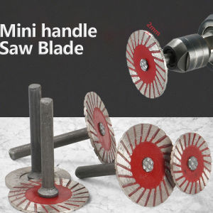 2/4/7pcs Red Diamond Turbo Mini Carving Circular Saw Blade Diamond and 6mm Handle for Granite Marble Ceramic Tile Cutting