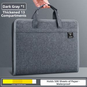 deli | Large Capacity Multi-layer File Organizer Canvas Document Folder