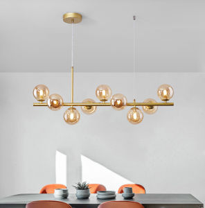 [Free Bulbs+Tricolor Changeable]  Modern Ceiling Chandelier 100CM LED Sphere Chandelier 11 Lights Hanging Tricolor Chandelier Bubble Chandelier Dining Room Lighting Fixture for Kitchen Island Dining Table