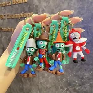Plants vs. Zombies Keychain Anime Classic Game Monster Peas Character Sunflower Keyring Bag Pendent Children Toy Gifts Friends