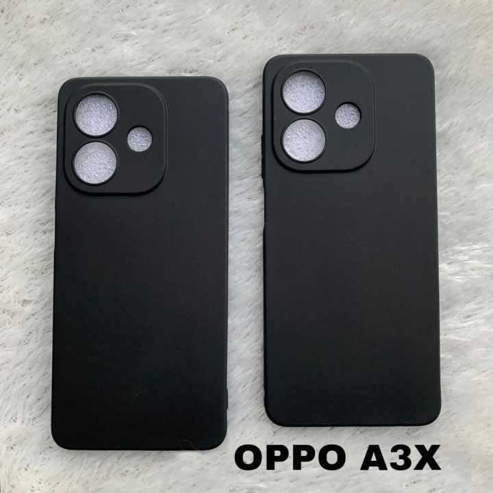SOFTCASE FULL BLACK OPPO A3X/A3 PRO SLIKON PRO CAMERA MATTE FULL HITAM POLOS