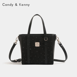 Candy&Kenny Commuter Bucket Bag Womens Stylish Versatile Simple Design 2025 New Fashion Handbag Soft PU Leather Large Size