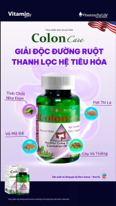 Viên Uống Nhuận Tràng Giảm Táo Bón Thành Phần Thảo Dược Colon Care Thải Độc Đại Tràng Nhập Khẩu Mỹ Hộp 60 Viên