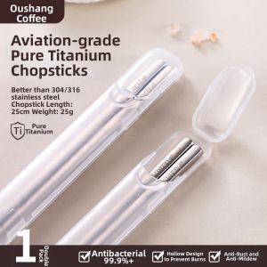OUSKA | Antibacterial Anti-Mold Food-Grade Heat-Resistant Titanium Chopsticks