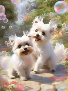 1000 Pieces Jigsaw Puzzle Maltese Dog Cute Pet Dog Animal Portrait For Room Home Decor Brain Teaser Family Game Gift