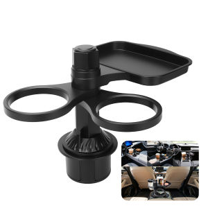 KEVANLY | 360° Rotating Design Car Cup Holder Tray-Expandable Food Table with 3in1 Detachable Sturdy Base for RV Long Trips Table Tray