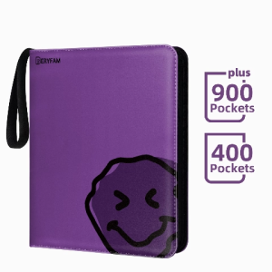 BERYFAM Binder Zipper Album 400/900 Pocket Pokemon Lomo Card Binder Photocard Leather Binder Sleeves Blueberry Series