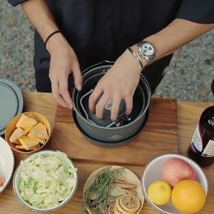 Cooking Set Outdoor Camping Naturehike CNH22CJ002 Nesting Set TNI Ultralight Hiking Gunung Panci Teko Ceret Kettle Penggorengan Alat Masak Aluminium