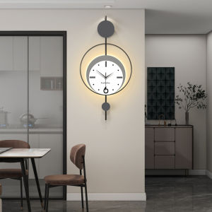 Minimalist Nordic Series Wall Clock Hot Sale Home Living Room Simple and Fashion Mute Creative Vintage Clock Art Decoration With light 36x73cm