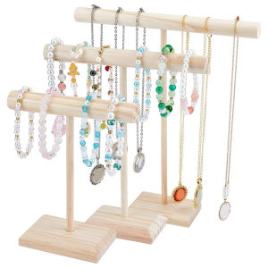 Wooden bracelet display rack T-shaped jewelry rack jewelry necklace watch storage rack minimalist hanging rack