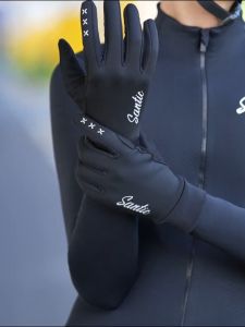 Santic Cycling Gloves Men Women Winter Warm Windproof Touch Screen Motorcycle Sports Bike Gloves