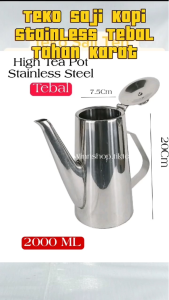 Coffee Pot Stainless Steel 2000ml Golden Horse Teko  Saji Kopi Tinggi Klasik Non Magnetik Tahan Karat