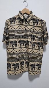 View Vi Shop ช้างน้ำตาล เสื้อเชิ้ตชายตรง เสื้อเชิ้ตวินเทจ ผ้าไหมอิตาลีใส่สบายไม่ต้องรีด เสื้อเชิ้ตแขนสั้น เสื้อเชิ้ตแฟชั่น