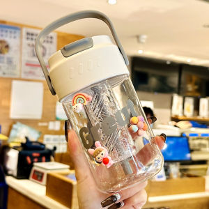 Student Straw Water Cup High Aesthetic Value New Model Summer Flower Tea Water Separation Anti-Fall High-Temperature Resistant Cup