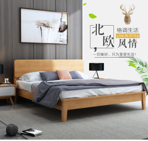 QSYP rubber wood bedframe full solid wood rubber wood for main part and pine tree wood for bed base. storage or drawer optional 全实木床架
