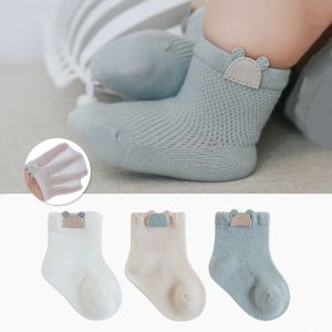 3Pairs/set Baby Girls Boys Socks Summer Mesh Thin Breathable Kids Socks for Girls Cotton Solid Casual Toddler Sock Age for 0-5Y