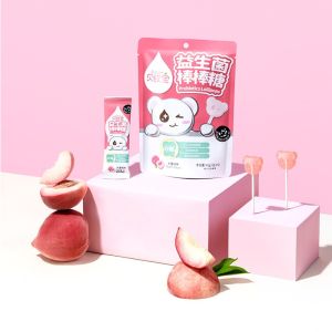 Biobor Probiotic Sugar-Free Lollipops Grape Peach Sweet Orange Flavor 42g/8 Bags Children Nutritional Health Candy