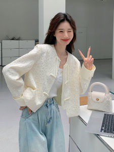 New Chinese Style Short Embroidered Jacket Womens Early Spring New Fashion Sensation Small Size Button up Top