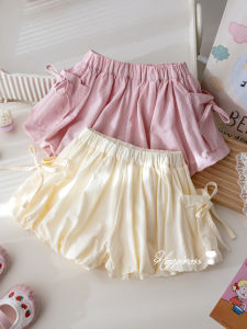 Pockets Bow Decorated Shorts Pants for Little Girls