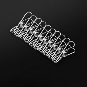 10/20pcs Stainless Steel Clothes Pins Windproof Durable Clothes Pegs Multi-Purpose Metal Wire Utility Clips Laundry Home Kitchen