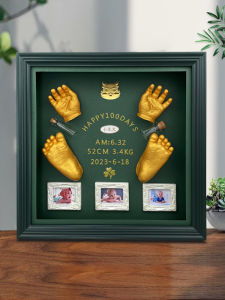 Dragon Year Baby Hand And Footprint Frame Creative Gift Cord Hair Preservation 3D Stereo Monthly Hundred Days Baby Keepsake