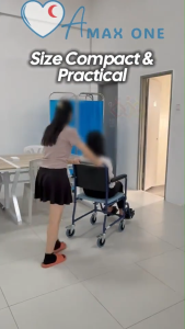 [Same Day Delivery] 2 in 1 Coated Steel Flip Up Armrest and Detachable Footrest Commode Wheelchair