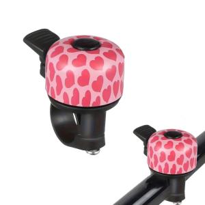 Cute Pink Heart Pattern Bike Bell 90dB Clear Sound Kids Bicycle Handlebar Bell for Girls Road Bike Scooter Cycling Warning Bell