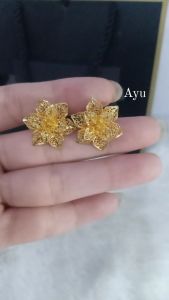 XUPING88 - ANEKA ANTING TUSUK - MODEL BUNGA KENDARI - WANITA TITANIUM ANTIKARAT LAPIS