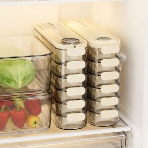 MIVOFIVO | Kitchen Food Grade Plastic Multi-layered Transparent Non-stick Bottom Fresh-keeping Box