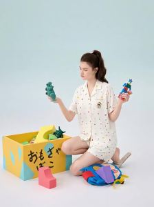 BE | Bra Padded Ice Silk Sleeping Shirt Summer