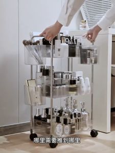 JDEE ชั้นวางของพลาสติก ชั้นวางของ 2/3/4ชั้น รถเข็น ชั้นวางของในห้องน้ำ พร้อมล้อเลื่อน ชั้นวางของมีล้อ ชั้นวางของอเนกประสงค์