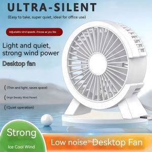 USB Desk Fan Portable Mini Personal Cooling Fan Strong Airflow Quiet Adjustable Small Desktop Office Travel Home Outdoor