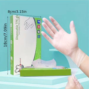 100 food grade disposable plastic gloves for cooking food preparation and food service - thickened TPE gloves provide maximum