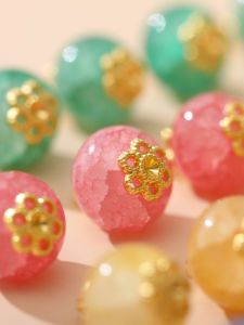 Nút Thủy Tinh Vàng Thủ Công Phong Cách Cổ Điển Nút Băng Tan Nút Quần Áo Phụ Kiện Trang Trí Cho Phụ Nữ Nút Thắt Tóc