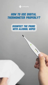 Digital Thermometer with Beeper LCD Display for Adults and Kids (WHITE)