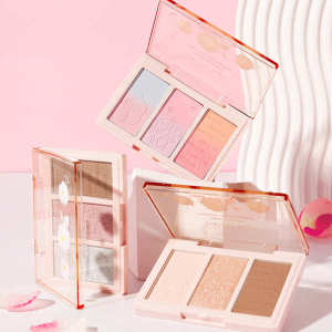 ♭Blush high-gloss three-in-one gradient three-color pearlescent fine flash brightening low saturation expansion gills purple gills blue women☛