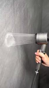 High Pressurized Filter Shower Head 3-mode Adjustable Spray with Massage Brush Rain Faucet Bathroom Accessories