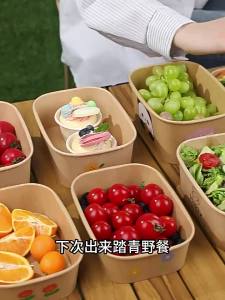TAFUMAN | Microwavable Thick Kraft Paper Food Grade Disposable Food Containers