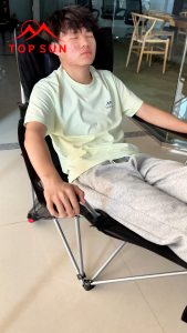 BigC เก้าอี้แคมป์ปิ้ง เก้าอี้สนามพับ เก้าอี้เอนหลัง พับได้ ปรับ4ะดับ เก้าอี้สนามพกพา ตกปลา ปิคนิค พร้อมถุงเก็บ