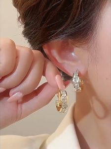 COD Saudi Original Gold 18K Mosang Diamond Earings for Women Earrings Nasasangla Pawnable Hoop Earrings Geometric Circle Opal Zircon Jewelry Girlfriend Gift Earings Hypoallerginic Set Saudi Tunay Ginto Hypoallergenic Fashion Non Tarnish Earrings