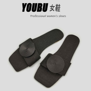 Large Size Womens Flat Roman Style Slippers Casual Comfortable Soft Bottom Anti-Slip Slip-On Shoes for Outdoor Wear