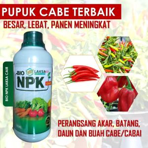 500 ML BIO NPK LAKSA GROW - Perangsang Bunga Cabe Organik Pupuk Kalsium Cabe Terbaik Ampuh Melebatkan Cabe Tanpa Rontok Pupuk Pelebat Cabe Rawit Besar dll - Obat Pelebat Cabe Rawit Cabai Setan - Semua Jenis Cabe dan Tanaman 100% ASLI