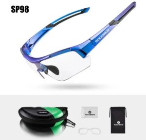 ROCKBROS Kacamata Sepeda Frame Chameleon Blue lensa Photochromic UV400