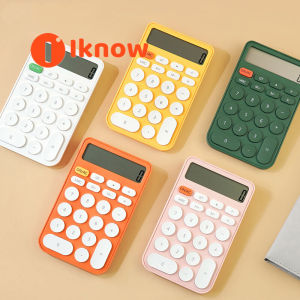 ฉันรู้ว่าเครื่องคิดเลขสีลูกอม12หลักเครื่องมือบัญชีธุรกิจการเงินกระดุมขนาดใหญ่เหมาะสำหรับเครื่องใช้สำนักงานของนักเรียน